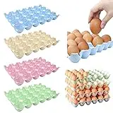 EMAGEREN 4 pcs Envases para Huevos de Gallina Contenedor Huevos Nevera para 24 Huevos Caja de Almacenamiento de Huevos de Plastico Bandeja para Huevos Rellenos para Proteja y Mantenga Huevos Fresco