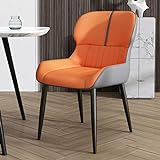YCZHD 6 sillas de Comedor, sillas de Cocina, sillas Laterales tapizadas Modernas, Sala de Estar con Respaldo cómodo, Taburete con Patas de Metal, Silla tapizada(Color:Naranja)