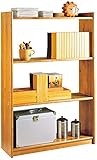 Dogar Moblit Estantería de Cuatro Baldas Realizada en Madera de Pino Maciza Color Miel Serie Canet Medida (80x120X28) cm (AltoxAnchoxFondo) Robusta y Resistente