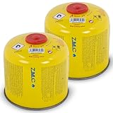 Z.M.C 2 cartuchos de gas de 300 g, gas propano/butano, 600 ml, cartucho de gas EN417, conector de rosca europea, cartucho de rosca para hornillo de gas, quemador de malas hierbas, lata de gas a