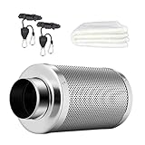 BODYGAD Filtro De Carbón Activado, Filtro De Aire De 100mm Olores Filtro De Aire De Escape Filtro De Cultivo Incluye Prefiltro Juego De EliminacióN De Olores Para Ventilador En LíNea Brida Reversible