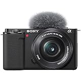 Sony Alpha ZV-E10L - Cámara vlog sin espejo de objetivos intercambiables con lente de kit Power Zoom de 16-50 mm f/3.5 - 5.6, pantalla de ángulo variable para vlogging, color negro