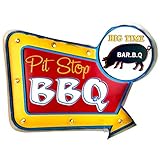 DiiliHiiri Cartel Barbacoa BBQ Retro — Letrero Luminoso con Luces LED Decoración Pared Vintage para Bar Restaurante Parrilla Adorno Metálico de los Años 50 | 40.5x31.5x5cm (114)