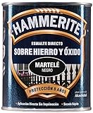 Hammerite Esmalte directo sobre hierro y óxido, Martelé Negro, 750 ml