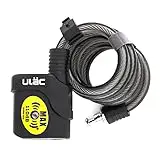 ULAC - Candado Cable Espiral con Alarma THE BEE | Tecnología Neo Alarm | Sensor de Movimiento 110dB | Acero Trenzado | 2 Llaves Únicas | Incluye Pilas