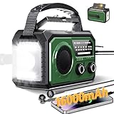 Radio de emergencia de 59200 mWh, radio solar portátil de manivela NOAA/AM/FM con batería y cargador USB, alarma SOS, linterna, lámpara de lectura para acampar al aire libre, tormenta, kits de