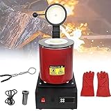 Horno de fusión de Oro, máquina de Horno de fusión Digital de 2102 °F, Pinzas de Horno de fusión eléctrico con Protector de Malla y crisol de Grafito, para refinar Metales Oro Plata estaño a