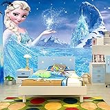 Papel pintado de la habitación infantil congelada de dibujos animados parque de atracciones jardín de infantes habitación de la princes Papel tapiz no tejido Papel tapiz 3D Decoración-400cm×280cm