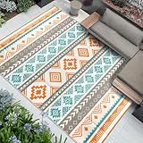 Famibay Alfombra impermeable para exteriores, jardín, patio, pajilla de plástico, reversible, ligera, portátil, para camping, caravana, terraza, playa, balcón, barbacoa