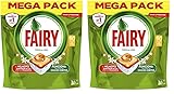 Fairy Todo En Uno Pastillas Lavavajillas, 90 Capsulas Lavavajillas, Elimina Grasa Reseca, Detergente Lavavajillas, Fragancia Naranja (Paquete de 2)
