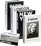 Bieiyhe 4PCS Libros Decorativos Falsos Moda, Decoracion Estanteria Libros de Imitación Plegables,Libros de Decoracion de Interiores,Decoracion Hogar Libros de Exhibición Falsos,Display Libreria Falsa
