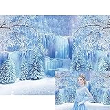 XCKALI Invierno congelado Fotografía telón de Fondo de Hielo y Nieve Cristal Colgante Blanco Decoraciones Mundo Photo Studio Props (2,1 x 1,5 m)