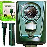 Retoo Repelente ultrasónico de Plagas, ahuyentador de Animales, Funcionamiento con batería, ahuyentador de Gatos, Repelente de Animales, ultrasonido, Dispositivo multifrecuencia 16-60 kHz, IPX4