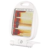 UBOON - Calefactor Halógeno Pequeño, Estufa Eléctrica de Cuarzo Portátil, 2 Niveles de Temperatura, Bajo Consumo, Calentamiento Rápido, Ideal para Baño, Sistema de Seguridad (Redondo)