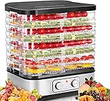 COOCHEER Secador de frutas y verduras, Deshidratador de Alimentos 8 Pisos Bandejas, Deshidratador de Frutas y Verduras 400W con Temporizador 72H y Temperatura Ajustable, Ajuste mecanico, sin BPA