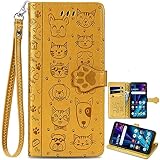 BaiFu Gato y Perro Funda para Xiaomi Poco M6, Soporte Plegable, Ranura para Tarjeta, Dibujos Animados Cover Case para Xiaomi Poco M6-07