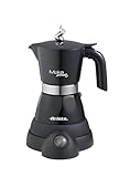 Ariete 1358-11 Cafetera eléctrica moka aroma, capacidad 4 tazas, 400W, base inalámbrica, negra